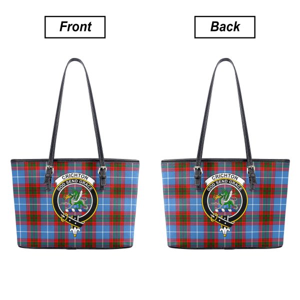 Crichton Tartan Crest Leather Tote Bag Hot on Sale - Image 3