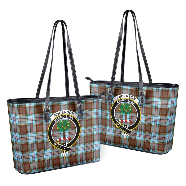 Anderson Ancient Tartan Crest Leather Tote Bag Online Hot Sale