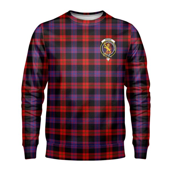 Broun Modern Tartan Crest Sweatshirt Sale
