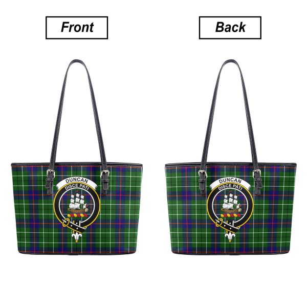 Duncan Modern Tartan Crest Leather Tote Bag Discount - Image 3