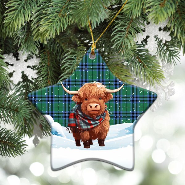 Keith Ancient Tartan Christmas Ceramic Ornament - Highland Cows Snow Style Online - Image 4