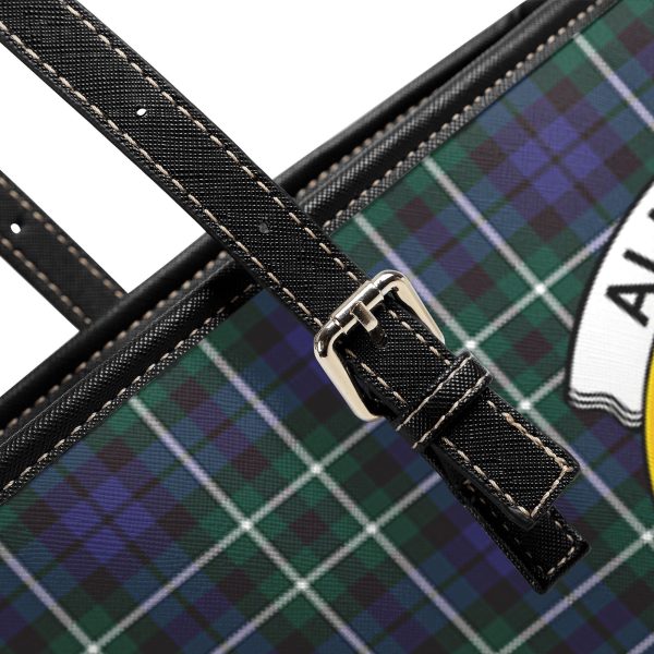 Allardice Tartan Crest Leather Tote Bag Online - Image 5