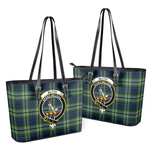 Blyth Tartan Crest Leather Tote Bag Supply