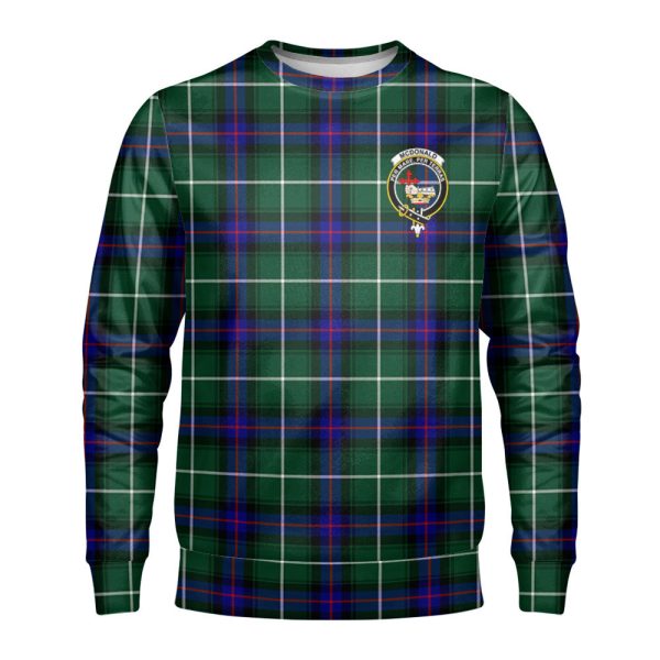 McDonald of the Isles Hunting Modern Tartan Crest Sweatshirt Hot on Sale