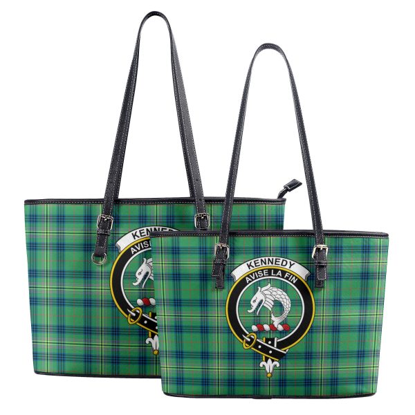 Kennedy Ancient Tartan Crest Leather Tote Bag Hot on Sale - Image 4