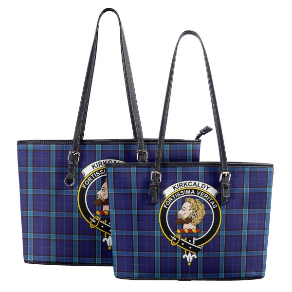 Kirkcaldy Tartan Crest Leather Tote Bag Sale - Image 4