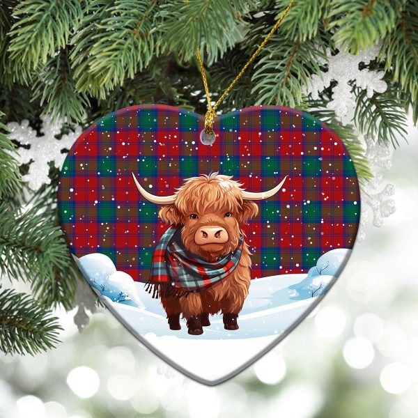 Auchinleck Tartan Christmas Ceramic Ornament - Highland Cows Snow Style Online Sale - Image 5