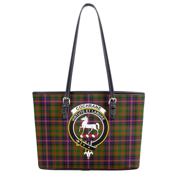 Cochrane Modern Tartan Crest Leather Tote Bag For Cheap - Image 2