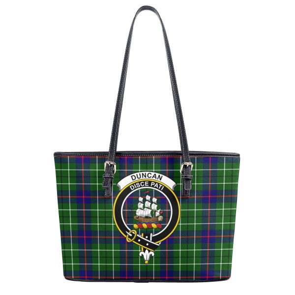 Duncan Modern Tartan Crest Leather Tote Bag Discount - Image 2