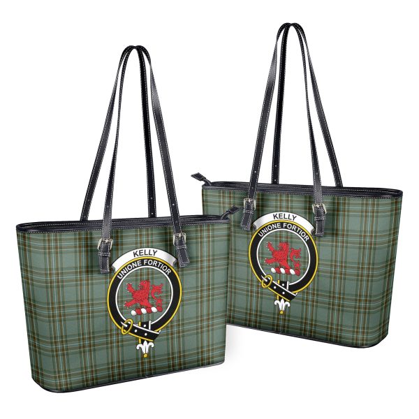 Kelly Dress Tartan Crest Leather Tote Bag For Sale