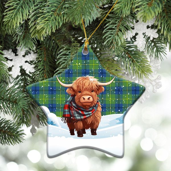Johnstone Ancient Tartan Christmas Ceramic Ornament - Highland Cows Snow Style Cheap - Image 4