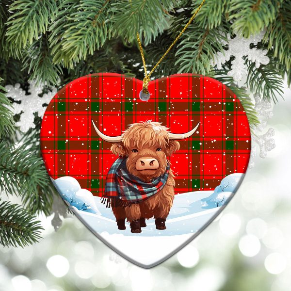 Darroch (Gourock) Tartan Christmas Ceramic Ornament - Highland Cows Snow Style For Cheap - Image 5
