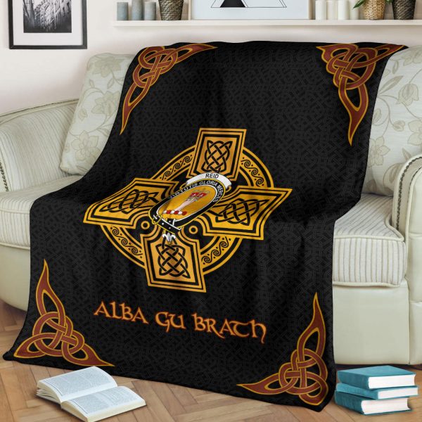 Reid Crest Premium Blanket - Black Celtic Cross Style Sale - Image 2