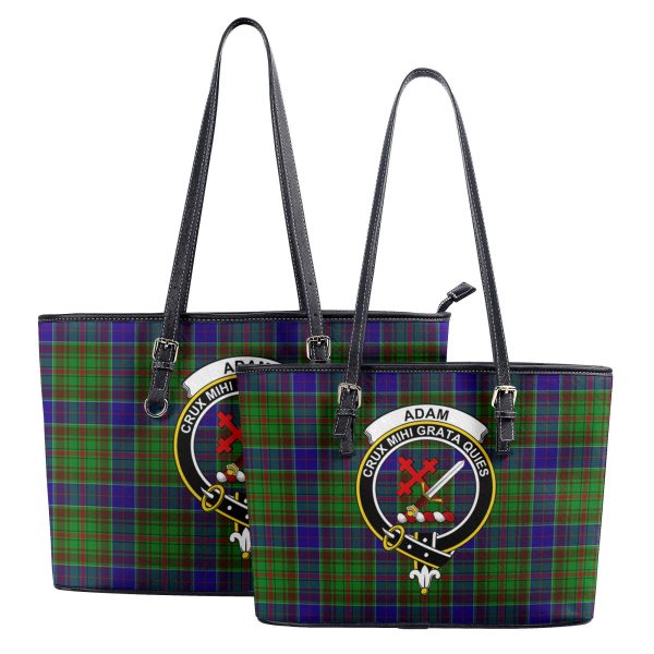 Adam Tartan Crest Leather Tote Bag Online Hot Sale - Image 4