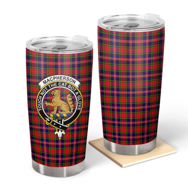 MacPherson Modern Tartan Crest Tumbler For Cheap
