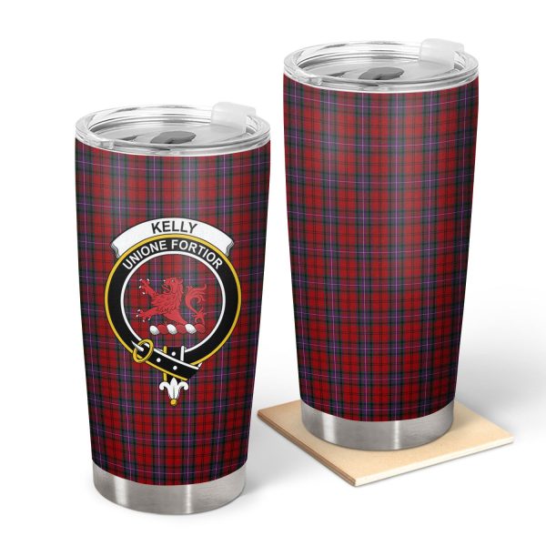 Kelly of Sleat Red Tartan Crest Tumbler Sale