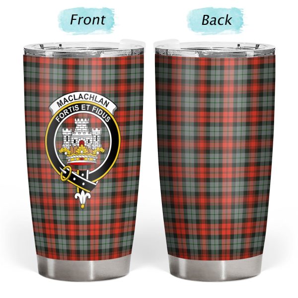 MacLachlan Weathered Tartan Crest Tumbler Sale - Image 3