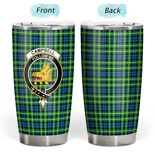 Campbell of Breadalbane Ancient Tartan Crest Tumbler For Sale - Image 3