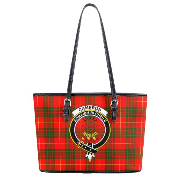 Cameron Modern Tartan Crest Leather Tote Bag Cheap - Image 2