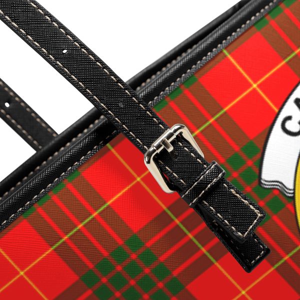 Cameron Modern Tartan Crest Leather Tote Bag Cheap - Image 5