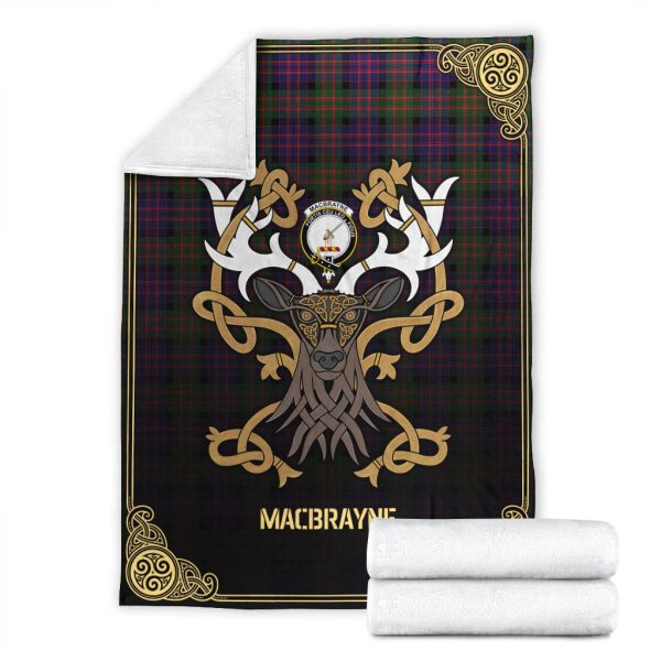 MacBrayne Tartan Crest Premium Blanket - Celtic Stag style on Sale - Image 4