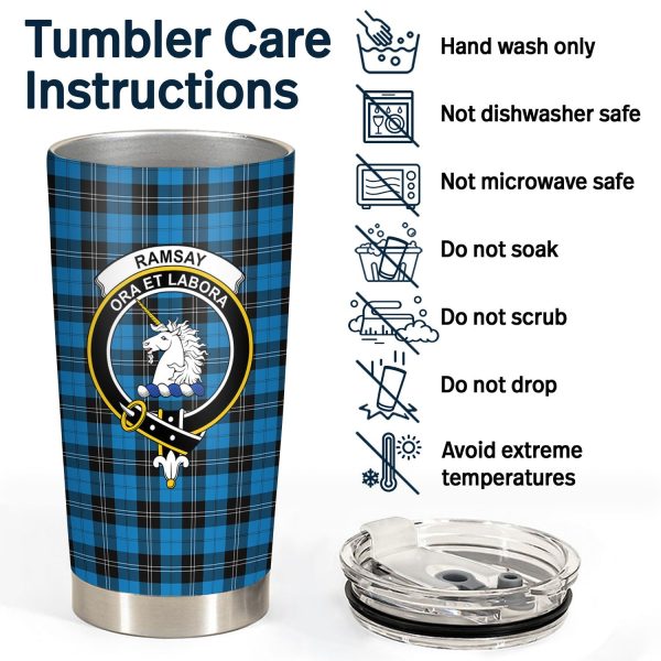 Ramsay Blue Ancient Tartan Crest Tumbler on Sale - Image 4