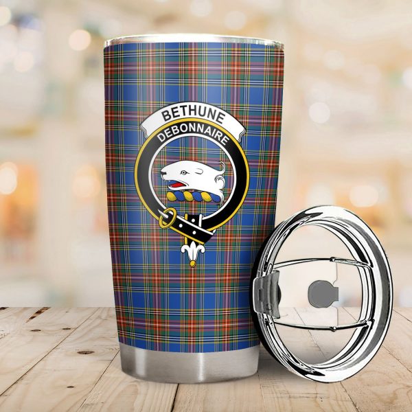 Bethune Ancient Tartan Crest Tumbler Cheap - Image 2