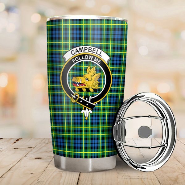 Campbell of Breadalbane Ancient Tartan Crest Tumbler For Sale - Image 2