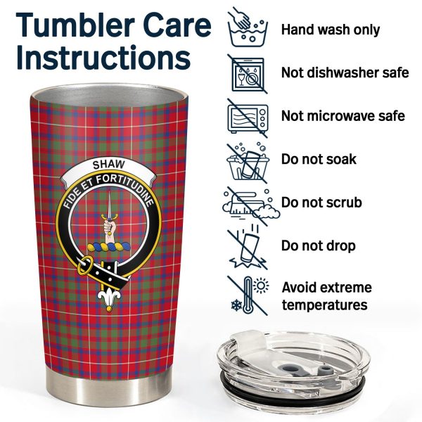 Shaw Red Modern Tartan Crest Tumbler on Sale - Image 4
