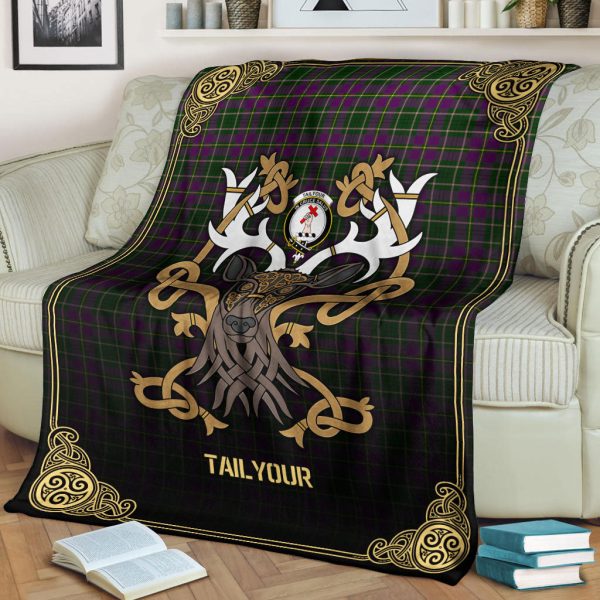 Tailyour Tartan Crest Premium Blanket - Celtic Stag style For Discount - Image 2