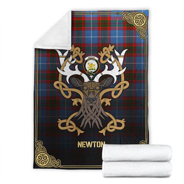 Newton Tartan Crest Premium Blanket - Celtic Stag style Sale - Image 4