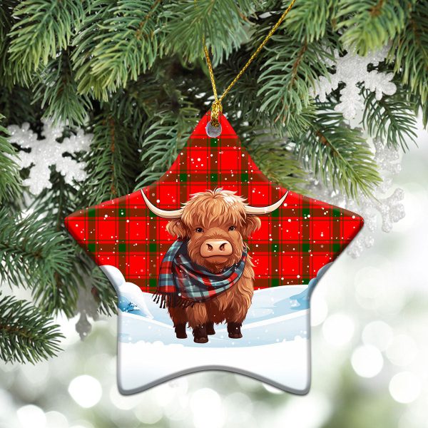 MacDonald of Sleat Tartan Christmas Ceramic Ornament - Highland Cows Snow Style Fashion - Image 4