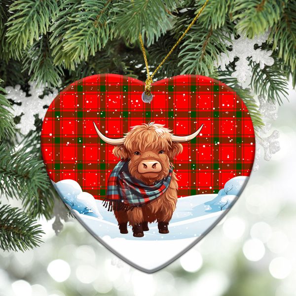 MacDonald of Sleat Tartan Christmas Ceramic Ornament - Highland Cows Snow Style Fashion - Image 5