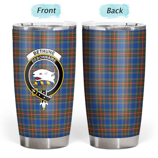 Bethune Ancient Tartan Crest Tumbler Cheap - Image 3