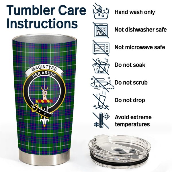 MacIntyre Hunting Modern Tartan Crest Tumbler For Cheap - Image 4