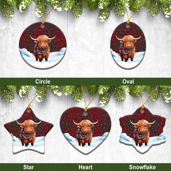 Lyall Tartan Christmas Ceramic Ornament - Highland Cows Snow Style Discount