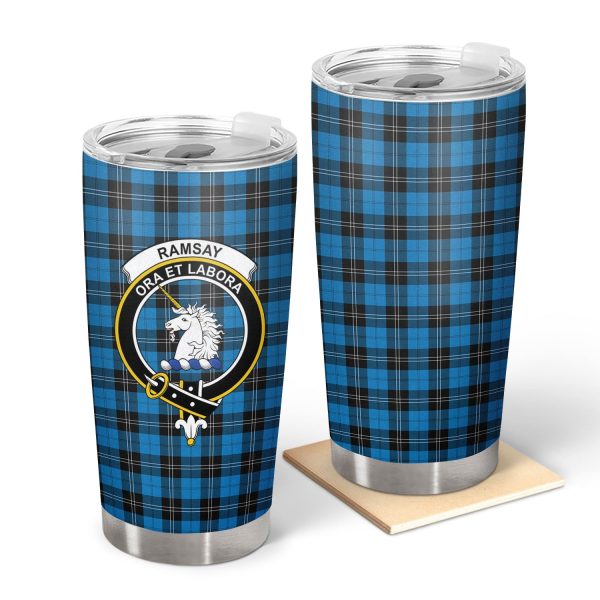 Ramsay Blue Ancient Tartan Crest Tumbler on Sale