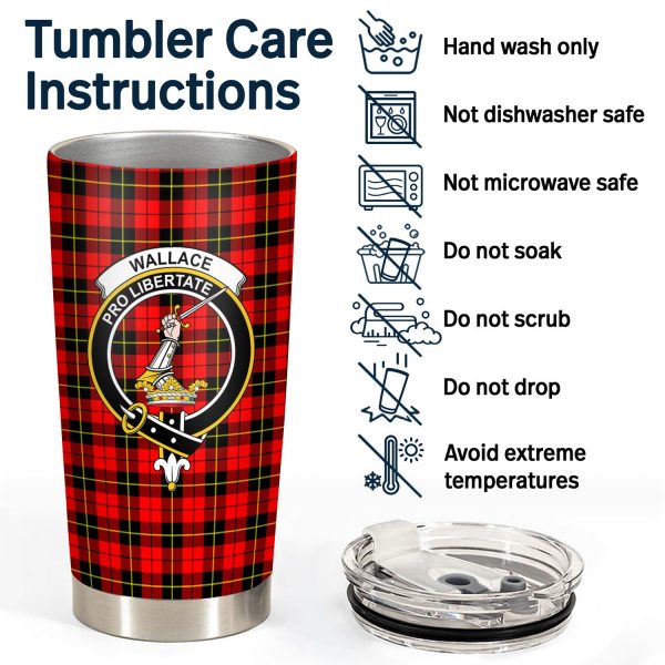 Wallace Hunting Red Tartan Crest Tumbler Discount - Image 4