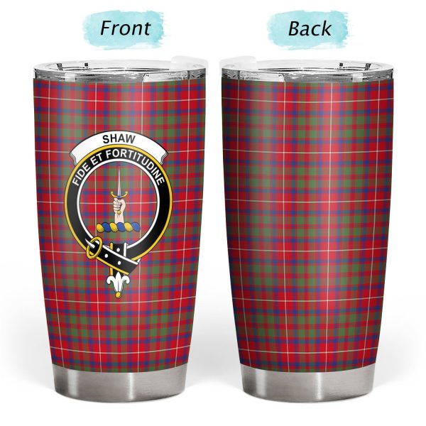 Shaw Red Modern Tartan Crest Tumbler on Sale - Image 3