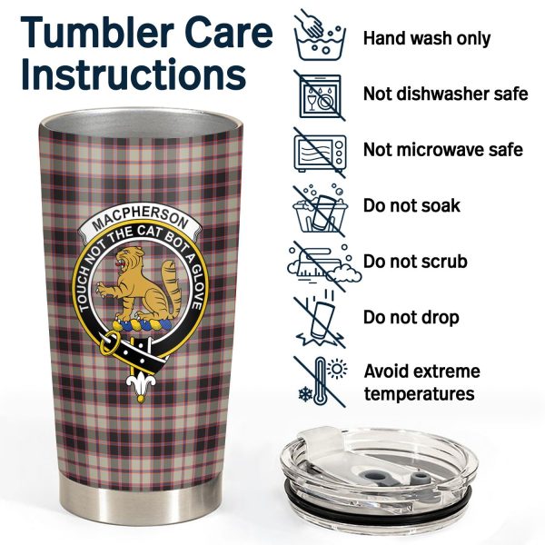 MacPherson Hunting Ancient Tartan Crest Tumbler Online - Image 4