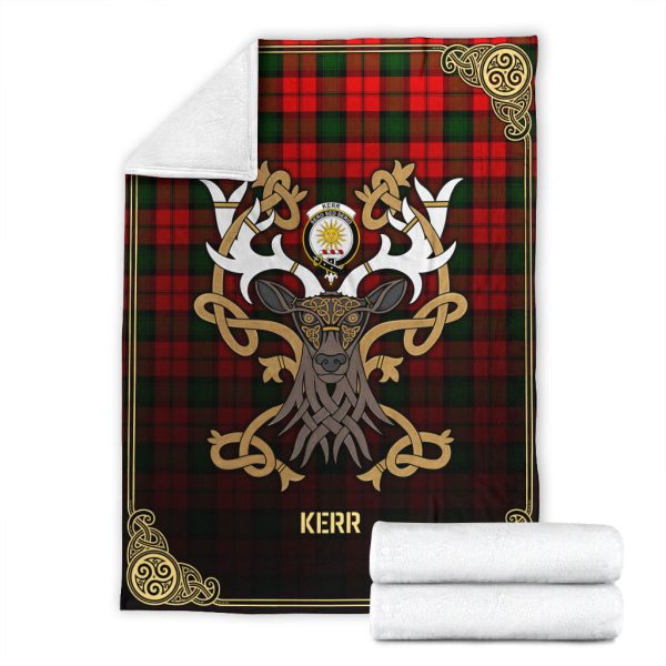 Kerr Modern Tartan Crest Premium Blanket - Celtic Stag style For Cheap - Image 4