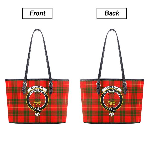 Cameron Modern Tartan Crest Leather Tote Bag Cheap - Image 3
