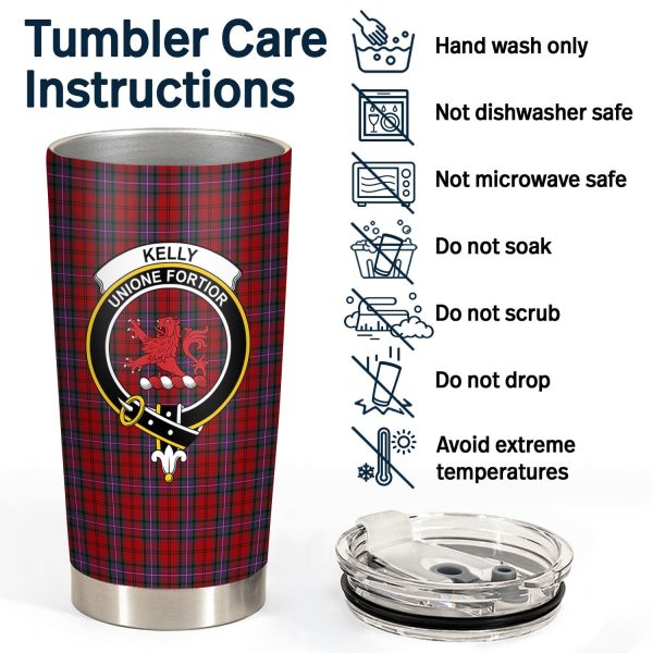 Kelly of Sleat Red Tartan Crest Tumbler Sale - Image 4