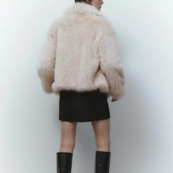 Faux Fur Jacket Coat Women Design Big Collar Fur Coats Cool Overcoat Online Sale - Image 4