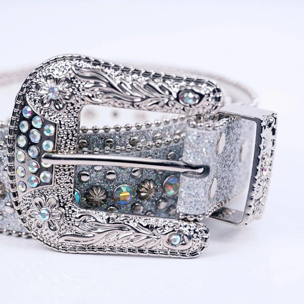 Women s Jeans Rhinestone Shiny Rivet Design Y2K Style Denim Shiny Belt For Cheap - Image 2