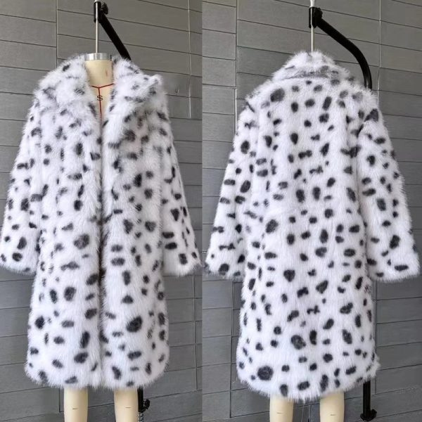 Fluffy Furry Leopard Faux Fur Coats Long Belted Overcoats Fox Fur Coat Online - Image 5