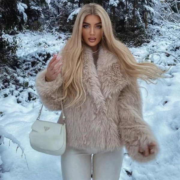 Faux Fur Jacket Coat Women Design Big Collar Fur Coats Cool Overcoat Online Sale