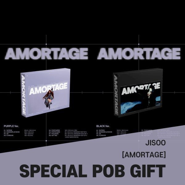 [SET] JISOO - Mini Album [AMORTAGE] EXCLUSIVE EDITION   GIFT Supply